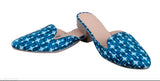 Blue textile Digni women's slip-on heel flats with attractive belly print, ideal for trendy comfort