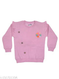 Wool-blend fleece round neck sweatshirt hoodie for girls, printed with winter designs, size 11-12 years
