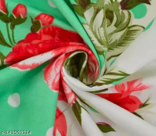 Multicolor polycotton floral embroidered 5pc bedsheet set (1 King size Bedsheet + 2 Pillow Covers + 2 Cushion Covers), ideal for summer adult use