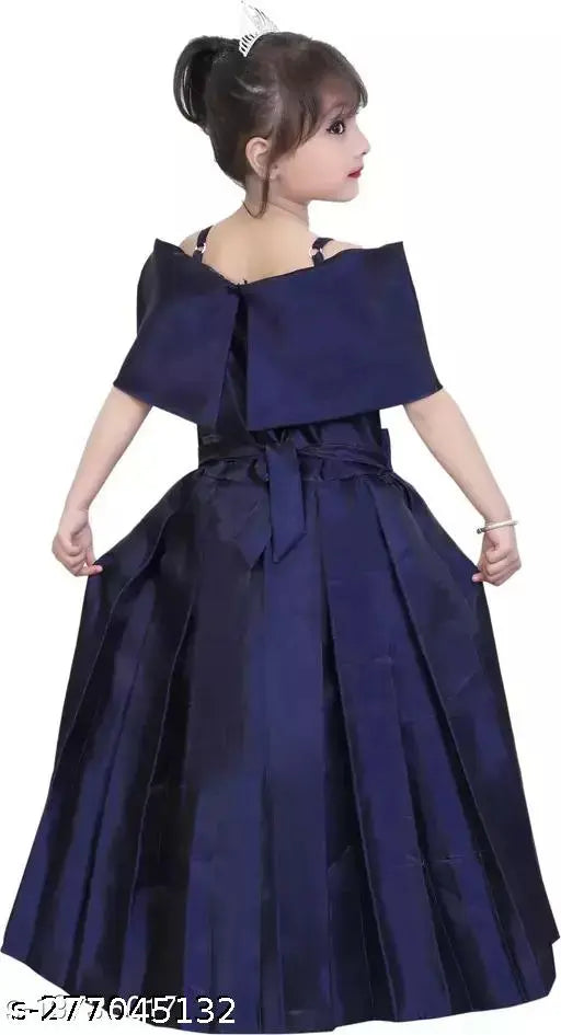 Silk girls partywear gown - single 3-12 years, elegant lace & beading detail, perfect for special occasions (India origin)