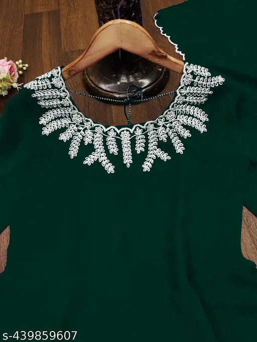 Green Georgette Anarkali Gown, floral embroidery on nacket, vibrant and graceful, size S-XXL