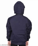 Dark Blue printed net UNIQUE FORT Cotton Dreams Kids Winter Jacket, long sleeves, made in India