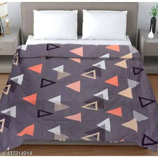 220 GSM reversible microfibre polycotton AC comforter single bed - soft, cozy quilt for cool nights, 60x90 inches