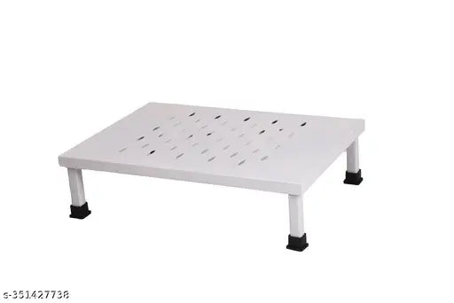 High-grade stainless steel microwave oven stand, white enamel finish for kitchen use