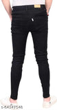 Black denim slim fit men's printed jeans by Slap (Size 28/30/32/34), India origin