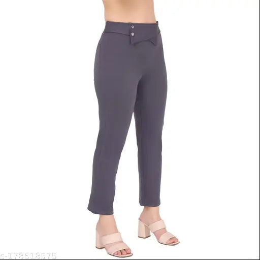 Poly blend solid net women's & girls comfy trousers pack of 2, soft & luxurious, versatile wardrobe staple, India-made