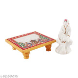 Marble & Polyresin Sai Baba Idol with Marble Chowki - Exquisite divine addition to car dashboards or thoughtful gift for Diwali, birthdays, or special occasions