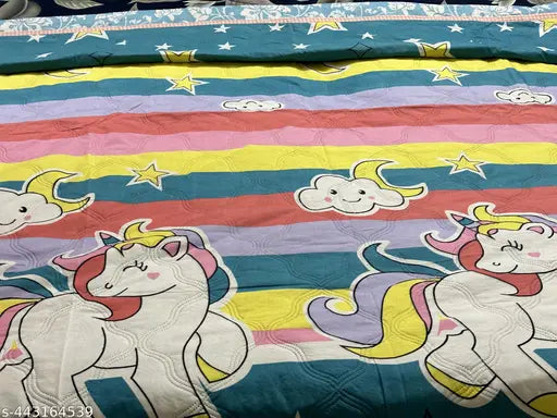 Double cotton quilted comforter with reversible designs, ideal for AC use - CozyDreams