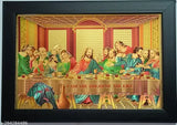 Encaustic painting print: Leonardo Vinci's 'Last Supper', Indian-origin, 9x12 inches religious art depicting Jesus Christ