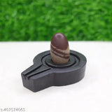 Marble Narmadeshwar Shivling, 15-inch decorative showpiece with a 3-inch stone yoni base, handcrafted from natural Narmada river stone