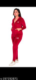 Richa Fashion velvet apple tracksuit, super soft velour in trendy style for women's fitness, exercise attire (M), Made in India