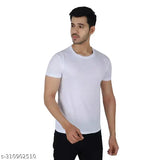 Men's solid round neck cotton blend t-shirts (3 pack) - breathable, premium quality, ideal for casual outings