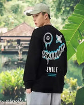 Men's regular fit cotton blend full sleeve round neck T-shirt, printed with artistic design, tailored for versatile occasions, made in India