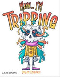 Oversized cotton t-shirt for men, "mann im trippin'" printed, short sleeves, India origin