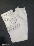 Cotton blend chikankari pant with mirror work for women, traditional Indian ethnic wear