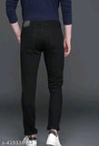 Attractive latest men's black denim jeans with distressed details, premium quality and multiple fits - size: 24, 26, 28, 30, 32, 34 (India made)