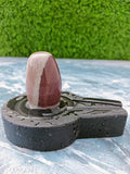 Brown Marble Narmada Stone Shivling, sacred symbol for home pooja, India origin