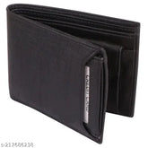 PU leather men's bifold wallet, RFID blocking, minimalist design, two cash compartments, ID window, slim and lightweight, zipped coin pocket