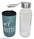 Ultra-clear BPA-free glass mini bottle (350ml), durable and spill-proof with jute cover, ideal for on-the-go hydration