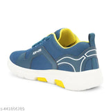 Teal blue sports lacing for kids, mesh material with velcro fastening and back detail, ideal for boys & girls aged 8-10 or 11-12 years. Made in India