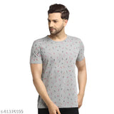 Grey cotton short-sleeve men's typography round t-shirt pack 3, Vimal Jonney graphic 3D printed