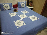 Attractive cotton floral flat sheets with 2 pillow covers, perfect for summer adult bedding from India