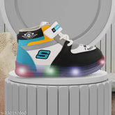 GlowT101Cgreen LED casual EVA shoes for kids, lightweight, breathable, and color-changing effect, ideal for outdoor sports