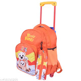 Waterproof orange polyester trolley bag for kids school travel, Indian Riders Ice Bear Happy Family model (25L)