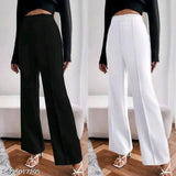 Women's High Waist Bootcut Trouser Pant (Pack of 2) - Premium Lycra, Comfortable Stretch, Solid Neutral Colors, Work or Casual Wear