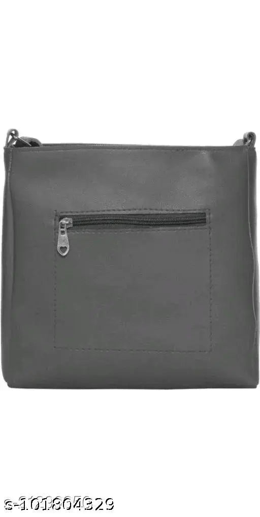 PU sling bags, solid net design, Indian made with 2 compartments, free size (L10in x W3in x H11in)