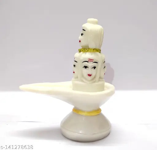 Polyresin 5-faced (Panch Mukhi) Lord Shiv Statue for puja, ideal for home altars or gifting