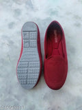 Cherry red mesh ballerinas for women & girls, comfortable EVA innersole, stylish and trendy design, washable in various sizes (IND-3, IND-4, IND-5, IND-6, IND-7) from India