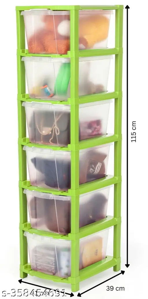 6xl green plastic drawer organizer for storage books, toys, shoes, clothes etc