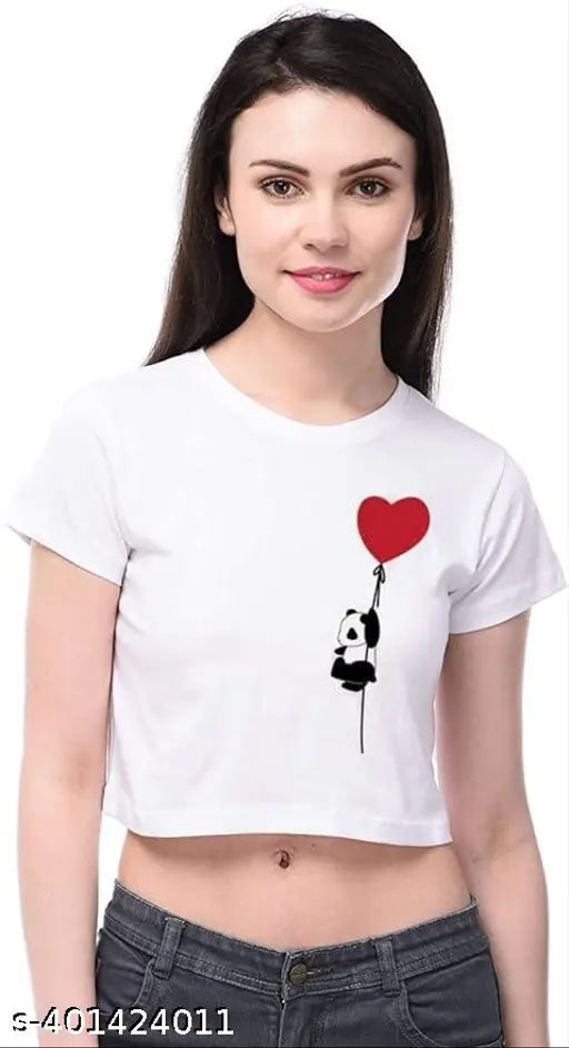 Polyester printed net women's crop top for workouts, gym, yoga - India