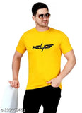 Vibrant yellow polyester "Helios" printed T-shirt for men and boys, stylish and comfortable clothing for everyday wear