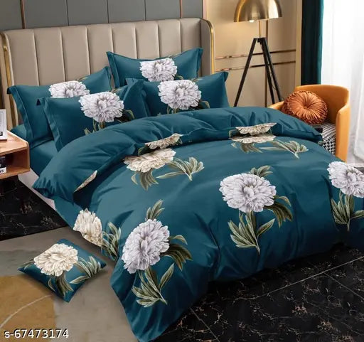 King-sized printed cotton comforter with microfiber filling, soft and cozy bedding from TUNDWALS