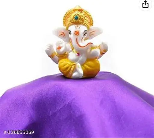 Handcrafted polyresin Ganesha idol for home decor, spiritual festive décor. Premium quality artifact, 5 cm x 5 cm x 5 cm, perfect for living room or prayer room. Stylish showpiece brings blessings and prosperity. Made by Miss Peach artists, ideal for house warming gifts, office gifts, or home decoration