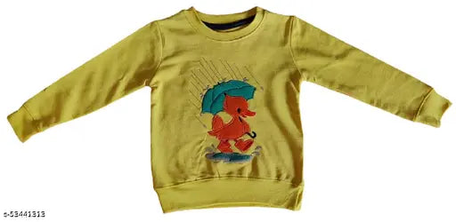 Pink and yellow loopknit sweatshirt with applique work, made from soft cotton. Ideal for any occasion, suitable for kids aged 9-24 months