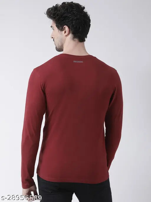 Men's soft cotton, lightweight long sleeve V-Neck T-shirt in summer colors, ideal for casual wear