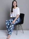 Comfortable, stylish, and breathable maxi knit cotton pyjama pants with pockets, colored and patterned for relaxed wear outside bedroom, by Shararat, India