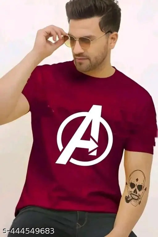 5D Designer Men's Polyester Short Sleeve T-Shirt, printed pattern, sizes S-XXL