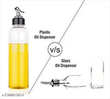 White plastic oil dispenser bottle set, leak-proof design, ideal for kitchen use