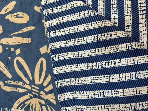 Cotton Dasha reversible quilt, abstract pattern, ideal for AC room, size: double (90x80x80 inches)