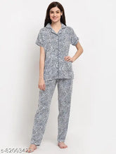 Printed rayon Boston Club nightsuit for women - comfortable cotton pyjamas