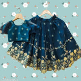 Georgette embroidered lehenga-choli set, silver thread embellished ethnic wear for kids, 2-8 years