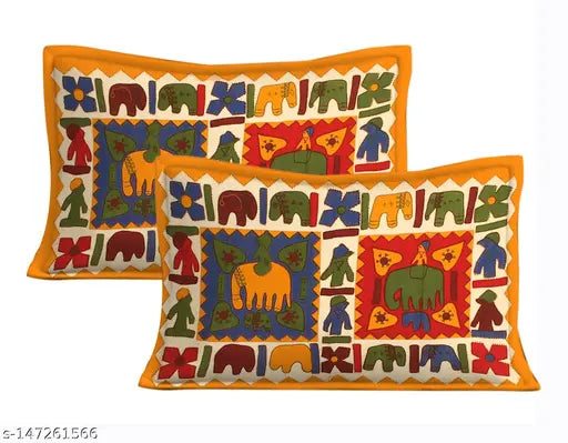 Jaipuri Rajasthani printed pure 100 cotton double bed sheet with 2 pillow covers - Indian ethnic motifs, ideal for AC room and gift giving