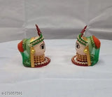 Wooden Riddhi Siddhi Ganesh Idols, multi-color handcrafted, for home temple worship & decor