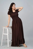 Rayon slub sleeve gowan night, solid color top for women's M-XXXL sizes, Indian fashion wear on mannequin