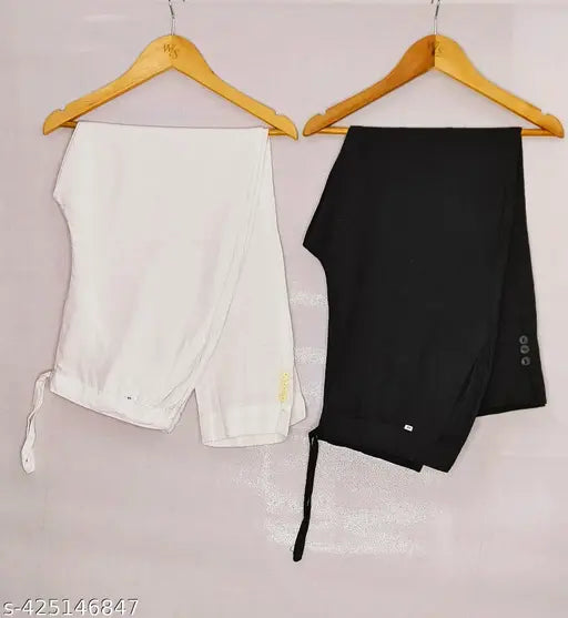 Solid cotton trousers for women, urbane and fabulous, India origin