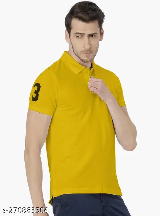 Blue cotton solid polo t-shirts (pack 2), Indian-made men's half sleeve polo shirts